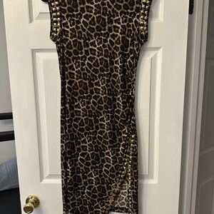 EUC - Michael Kors Leopard Print Dress with gold grommets